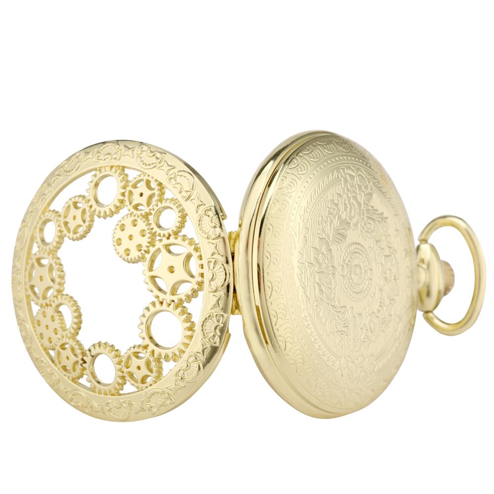 STEAMPUNK GOLDEN COGS POCKET WATCH