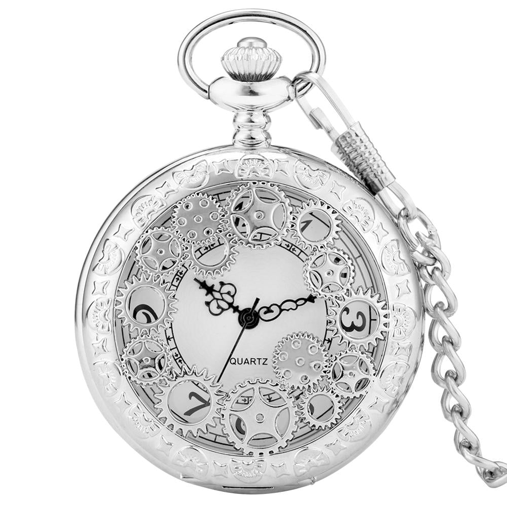 STEAMPUNK GOLDEN COGS POCKET WATCH