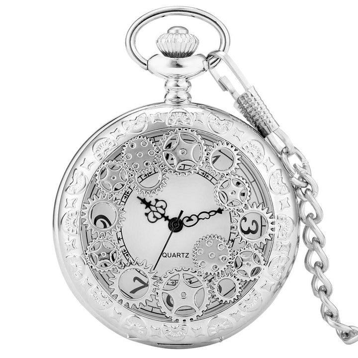 STEAMPUNK GOLDEN COGS POCKET WATCH