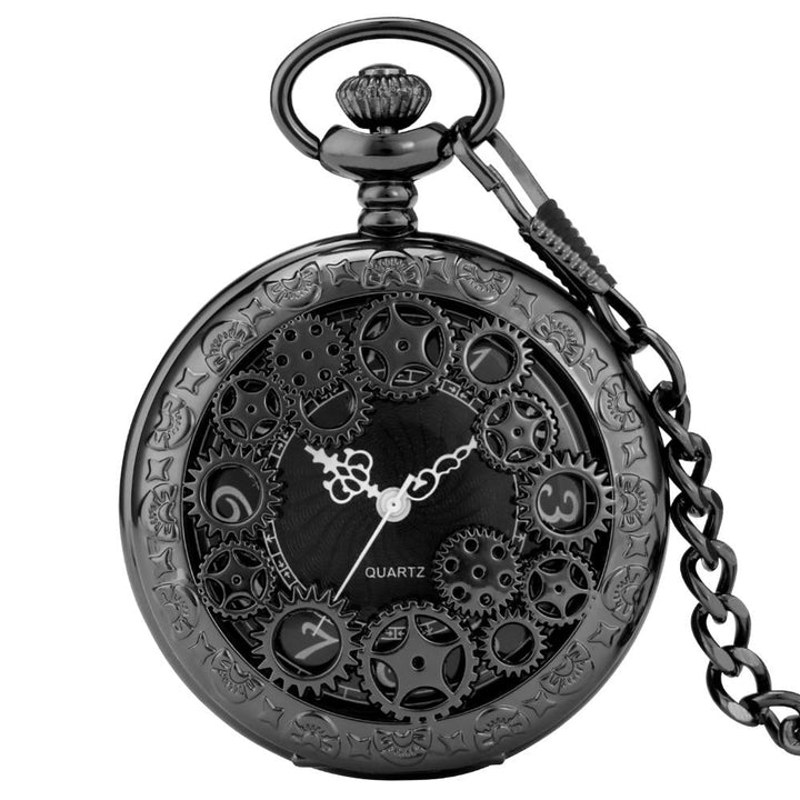 STEAMPUNK GOLDEN COGS POCKET WATCH