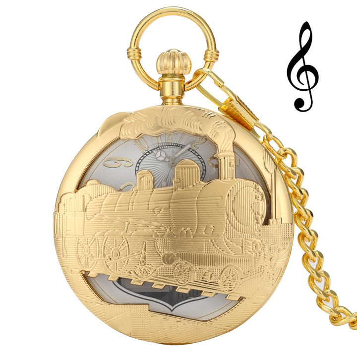 STEAMPUNK GOLDEN ROAD POCKET WATCH
