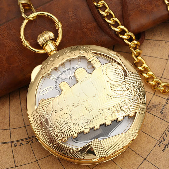 STEAMPUNK GOLDEN ROAD POCKET WATCH