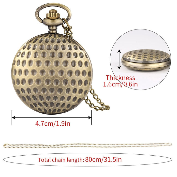 STEAMPUNK GOLF BALL POCKET WATCH