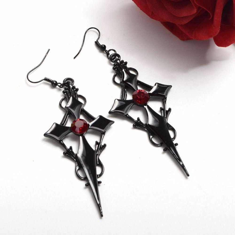 Steampunk Gothic Cross Earring - Steampunk Earrings