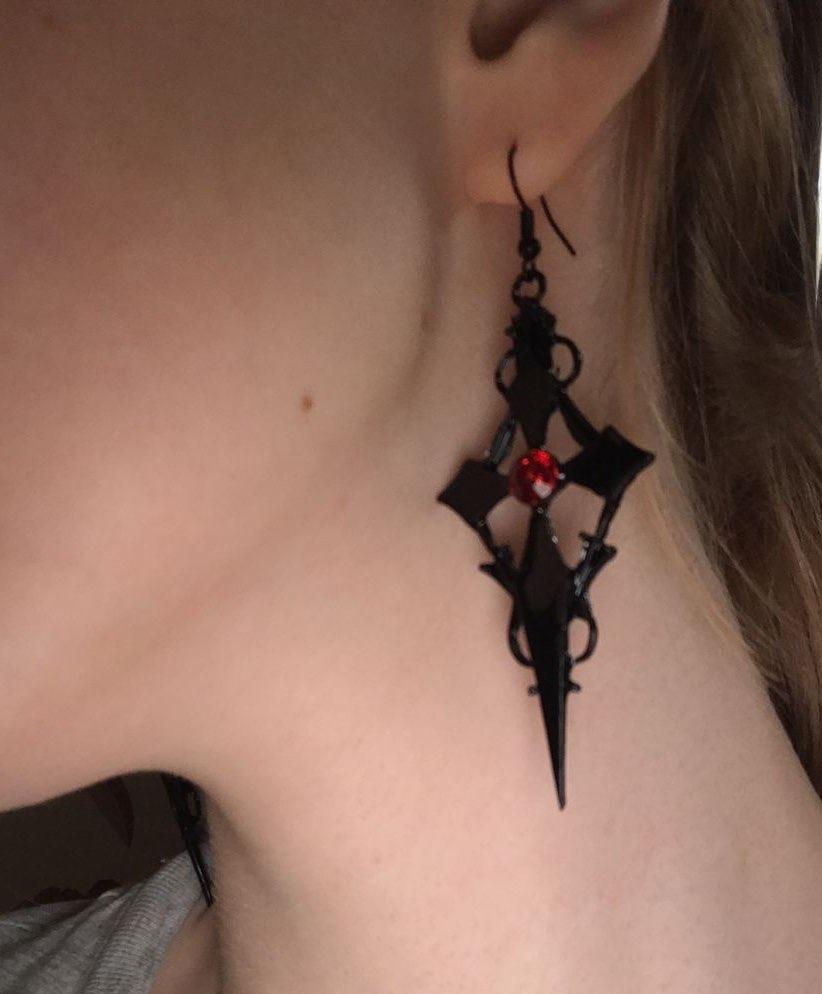 Steampunk Gothic Cross Earring - Steampunk Earrings