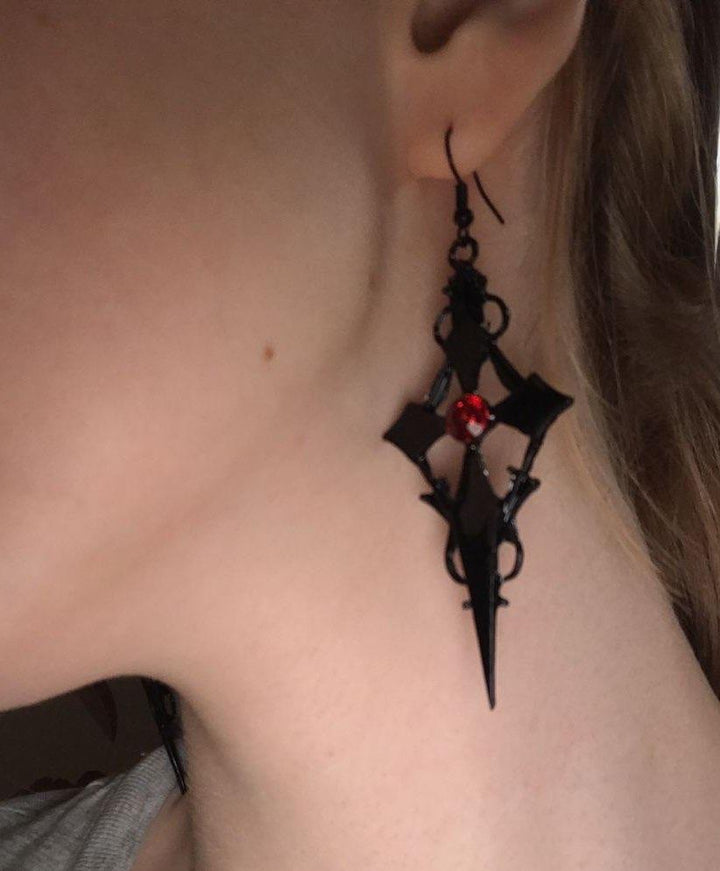 Steampunk Gothic Cross Earring - Steampunk Earrings