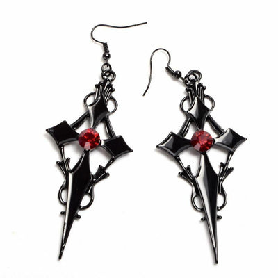 Steampunk Gothic Cross Earring - Steampunk Earrings