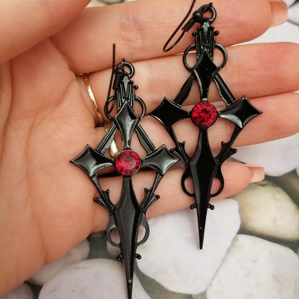 Steampunk Gothic Cross Earring - Steampunk Earrings