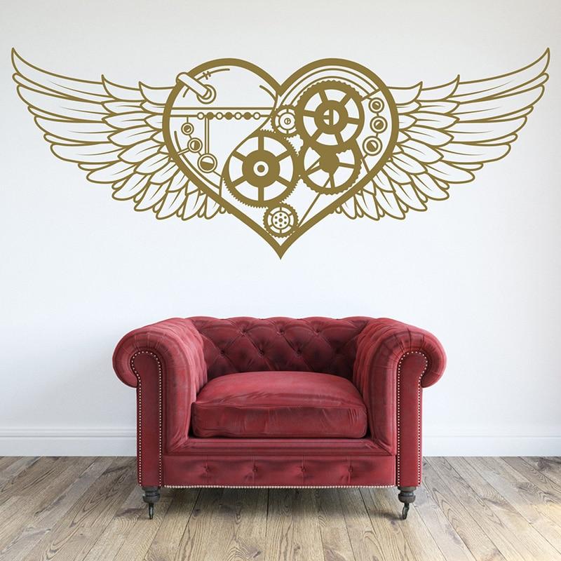 Steampunk Heart Wall Sticker - Gold / M - Steampunk Stickers