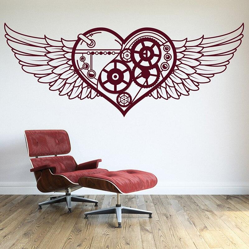 Steampunk Heart Wall Sticker - Red / M - Steampunk Stickers