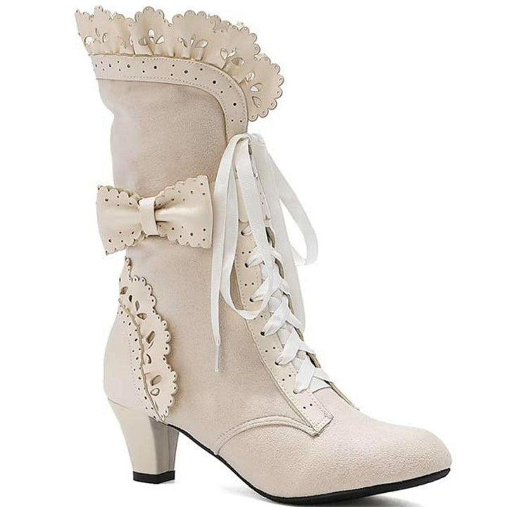 Steampunk Heels Boots - Beige / 4 - Steampunk Boot