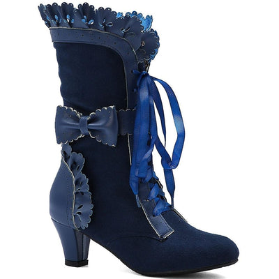 Steampunk Heels Boots - Blue / 4 - Steampunk Boot
