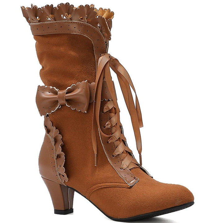 Steampunk Heels Boots - Khaki / 4 - Steampunk Boot
