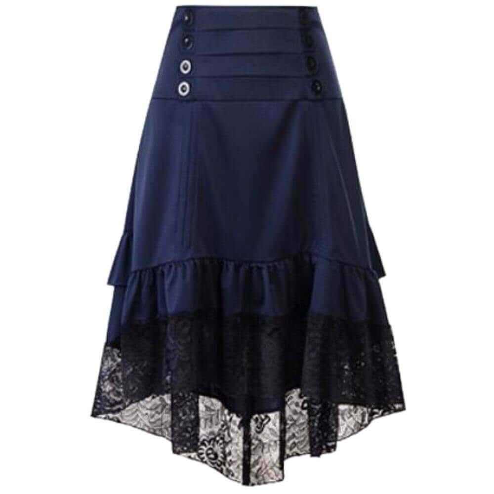 Steampunk High-Waisted Skirt - Purple / S - Steampunk Skirt