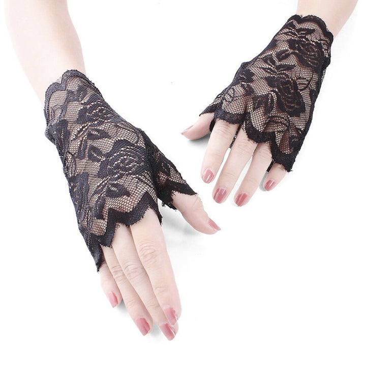 STEAMPUNK LADIES GLOVES - B BLACK / ONE SIZE
