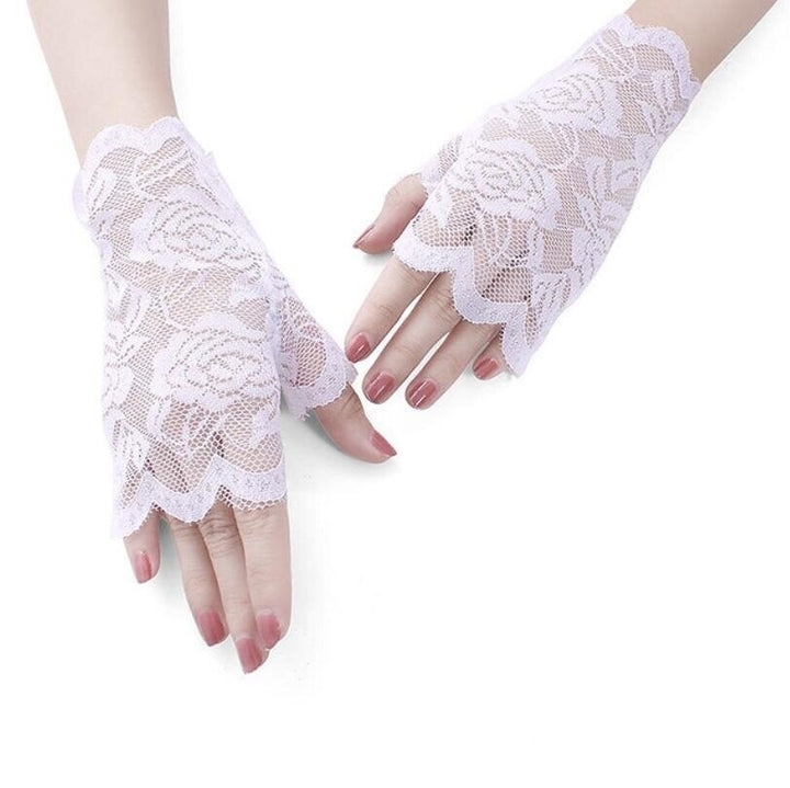 STEAMPUNK LADIES GLOVES - B WHITE / ONE SIZE