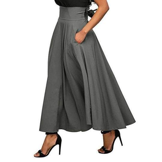Long Grey Steampunk Skirt