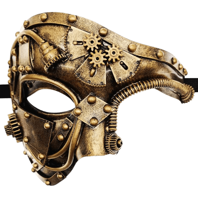 Steampunk Masquerade Mask - Gold - Steampunk Mask