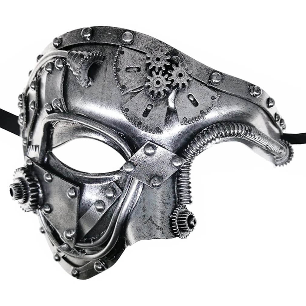 Goth Steampunk Half Face Mask - Mask and Fantasy