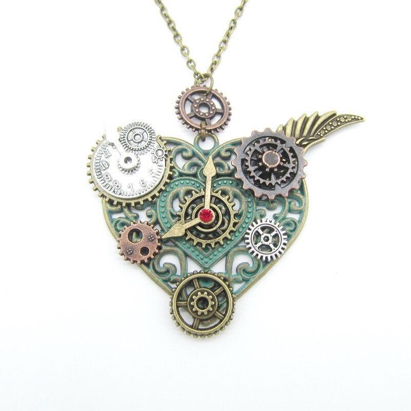 Steampunk Necklace Heart - Necklace