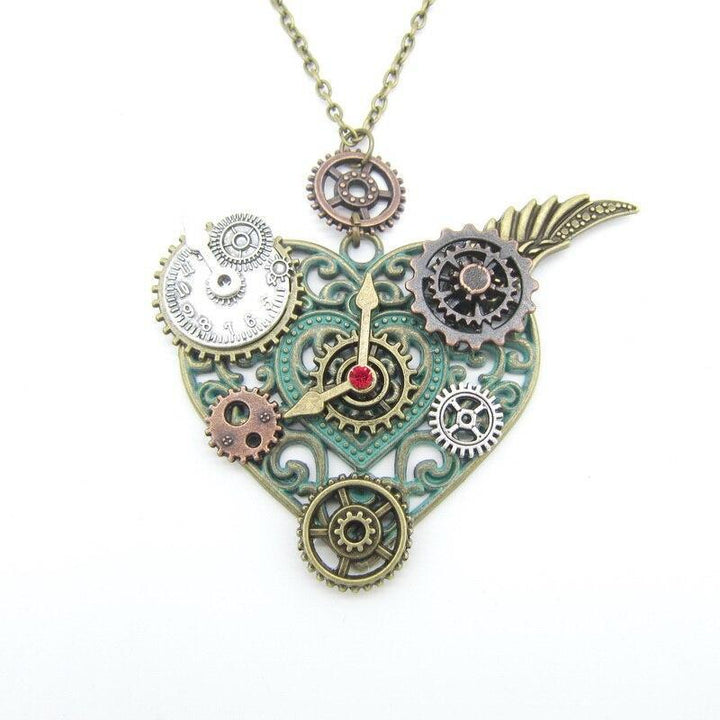 Steampunk Necklace Heart - Necklace