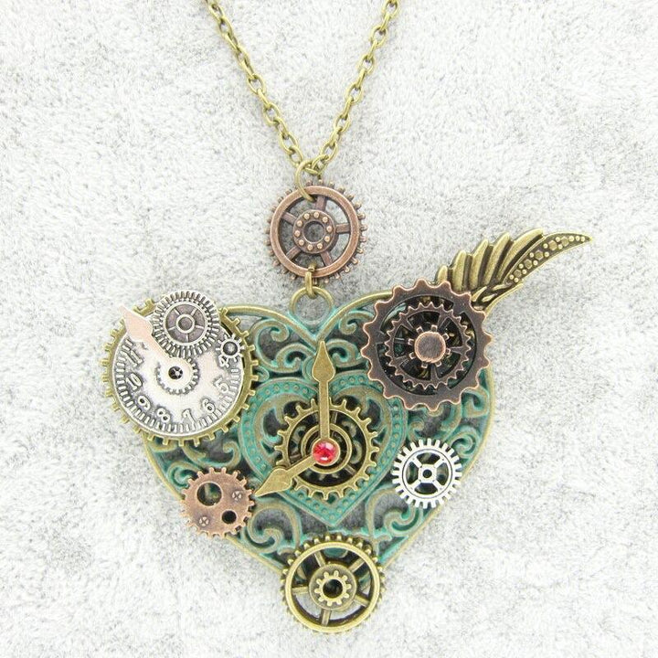 Steampunk Necklace Heart - Necklace