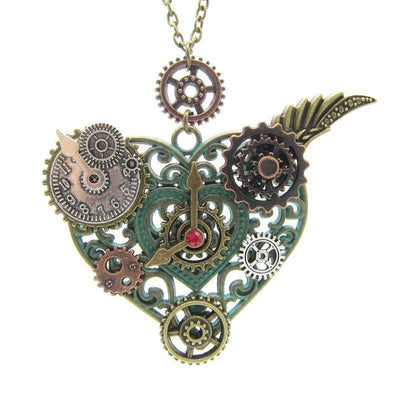 Steampunk Necklace Heart - Necklace