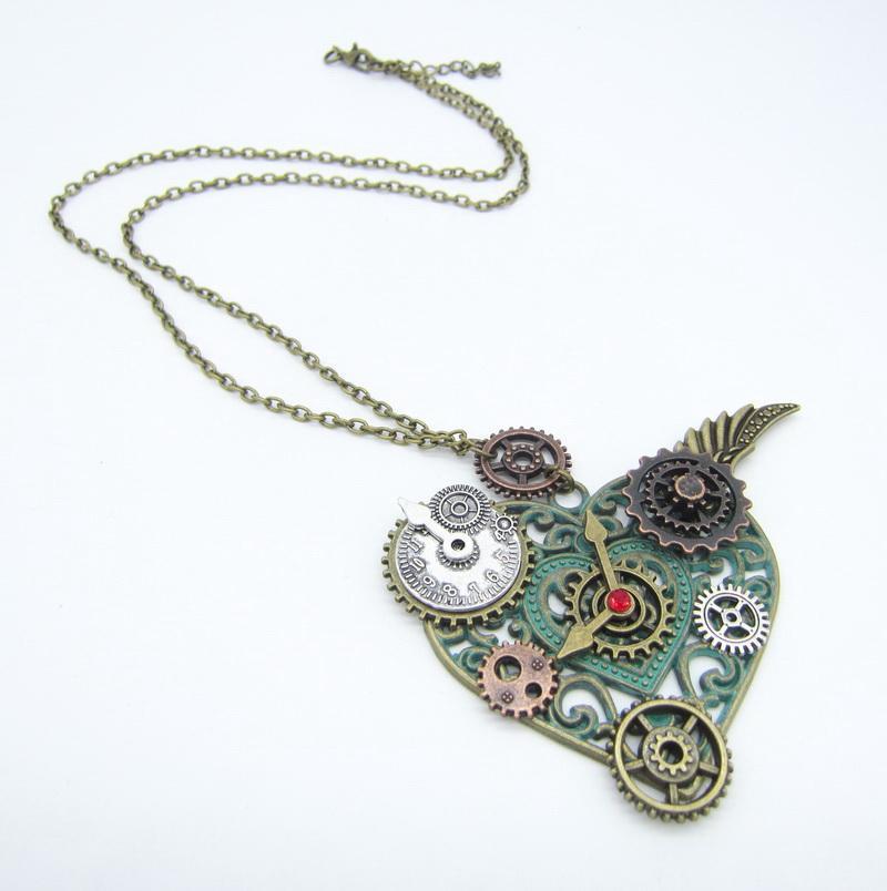 Steampunk Necklace Heart - Necklace