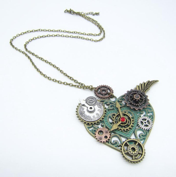 Steampunk Necklace Heart - Necklace