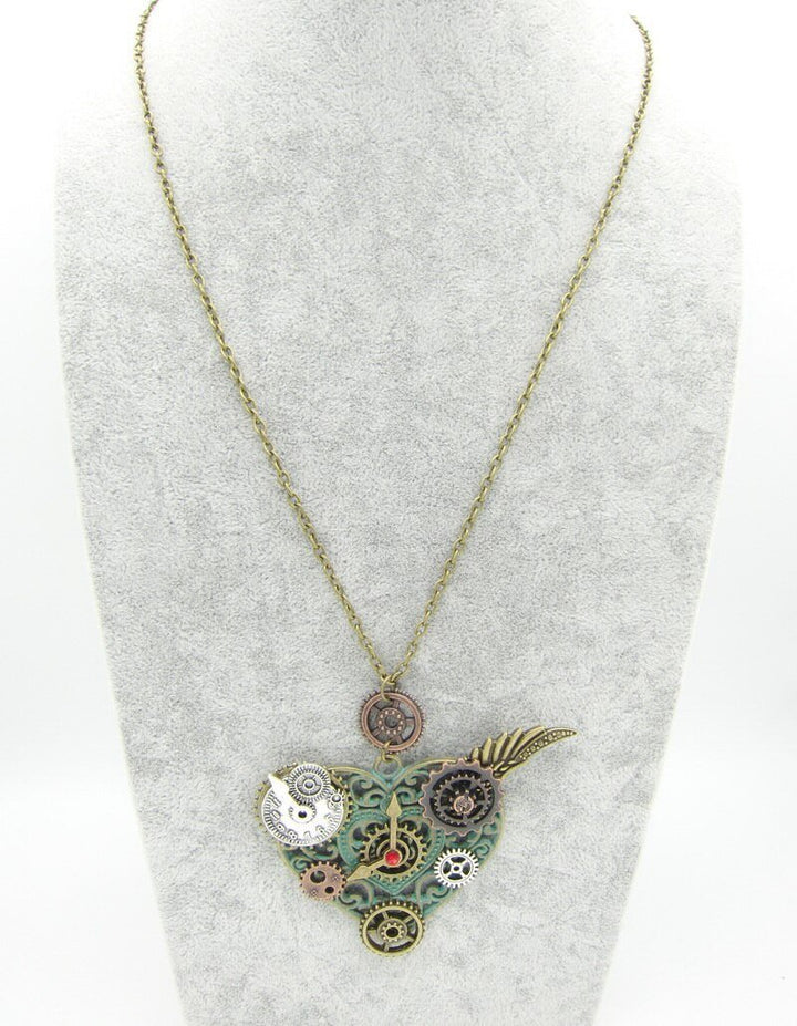 Steampunk Necklace Heart - Necklace