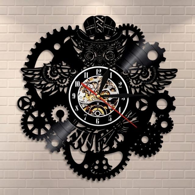 Unusual Clock with Gears ( Steampunk ) Wall Clock by blackmoon9