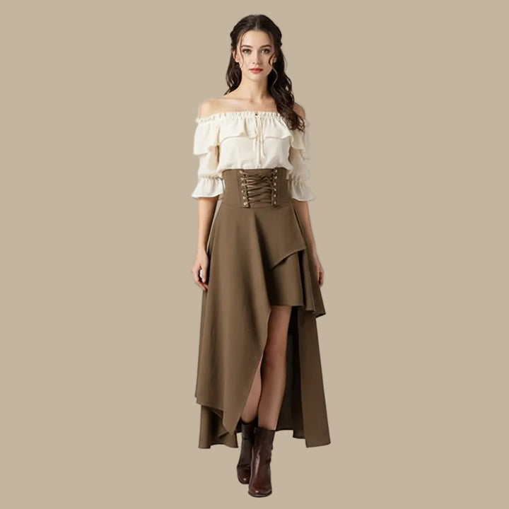Steampunk Pirate Skirt - Kaki / S - Steampunk Skirt