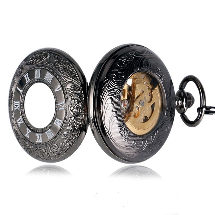 STEAMPUNK POCKET WATCH BLACK AND WHITE