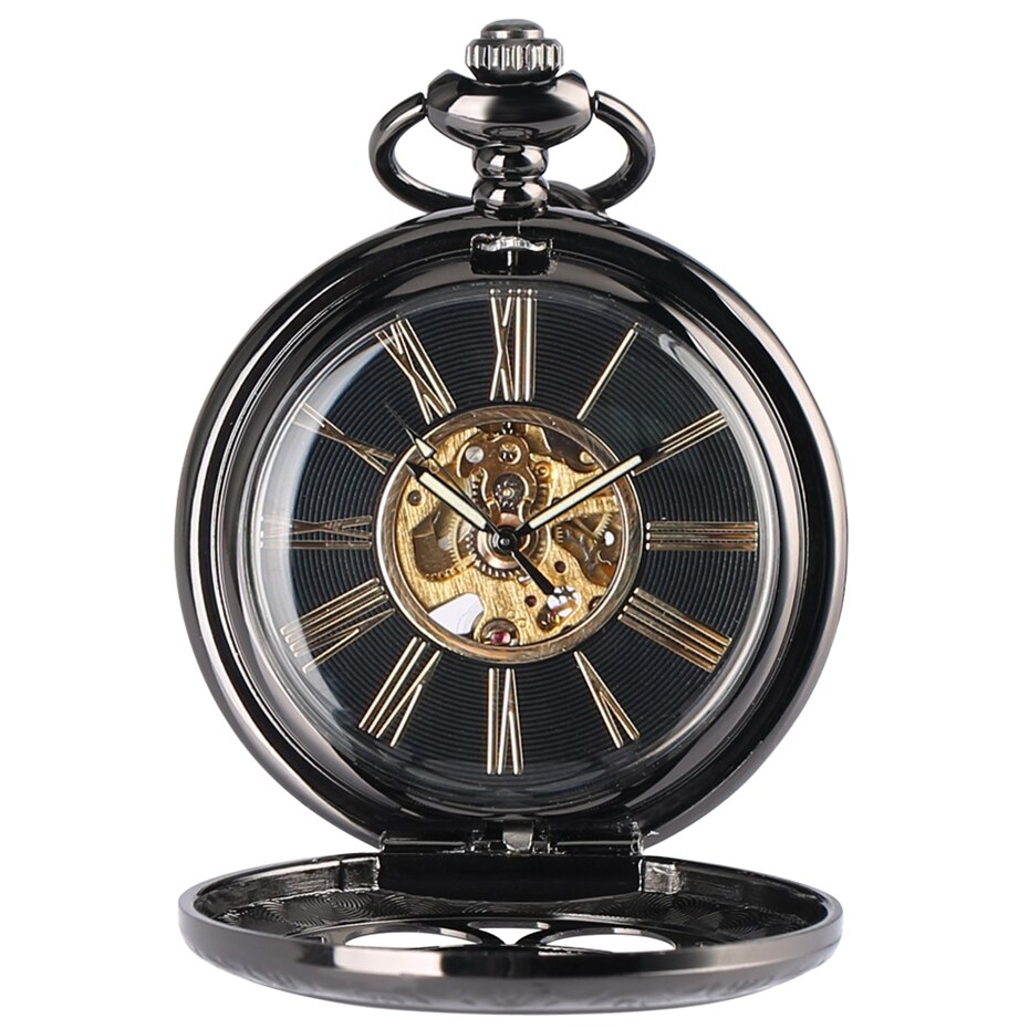 STEAMPUNK POCKET WATCH BLACK RETRO