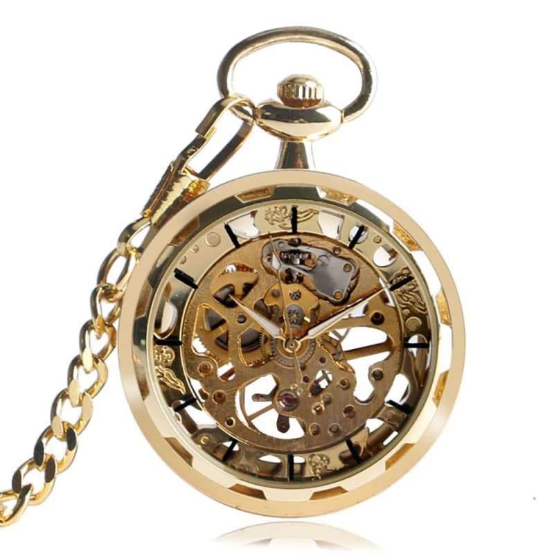 LMAHAP Pocket Watches,Steampunk Accessories,Vintage Pocket Watch Men with Chain Quartz Classic Antique Style Golden Mechanical Pocket Watch 並行輸入品 Steampunk Pocket Watch | Vintage Pocket Watch