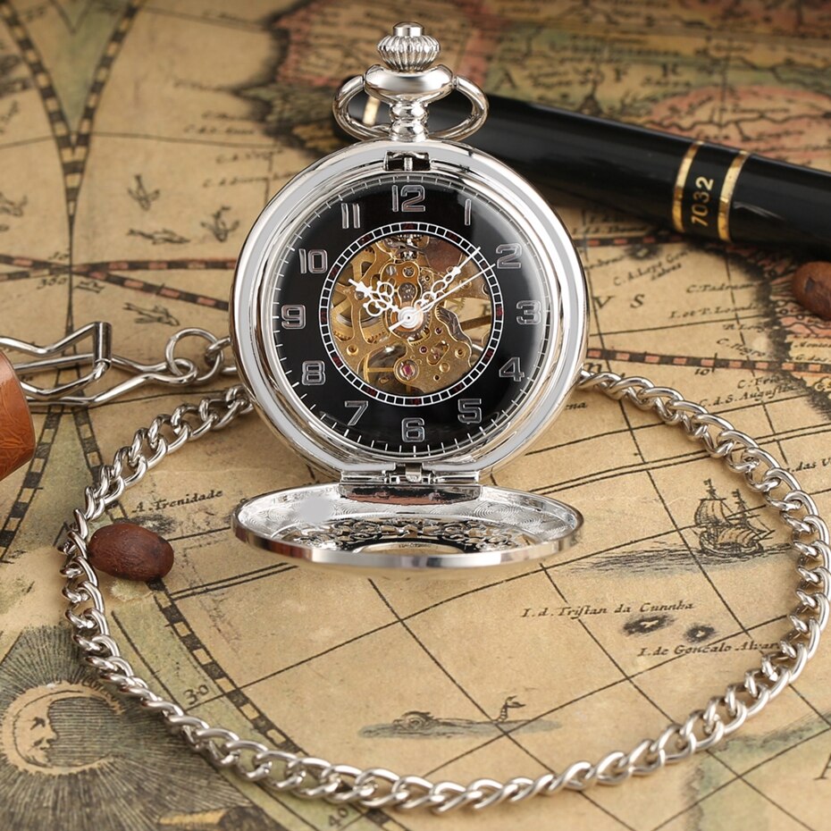 STEAMPUNK POCKET WATCH SILVER MYSTERY