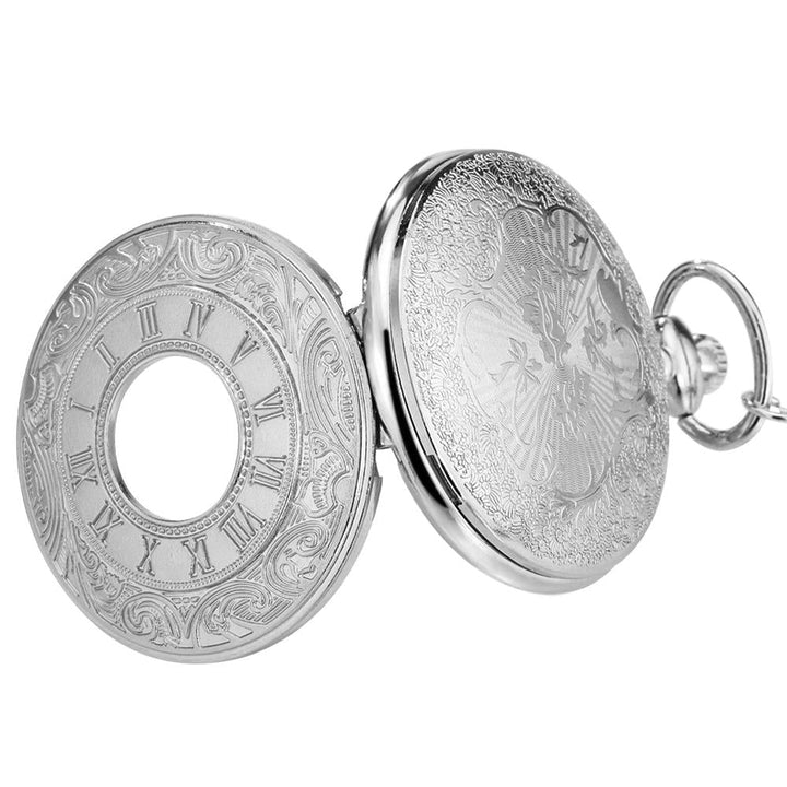 STEAMPUNK POCKET WATCH SILVER RETRO