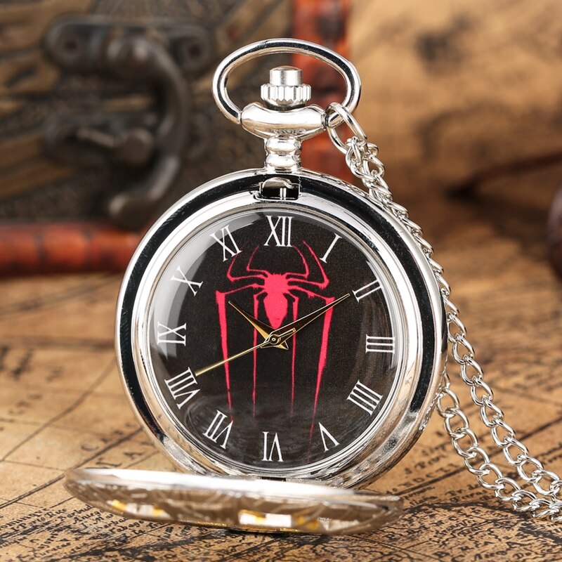 STEAMPUNK POCKET WATCH SILVER SPIDER
