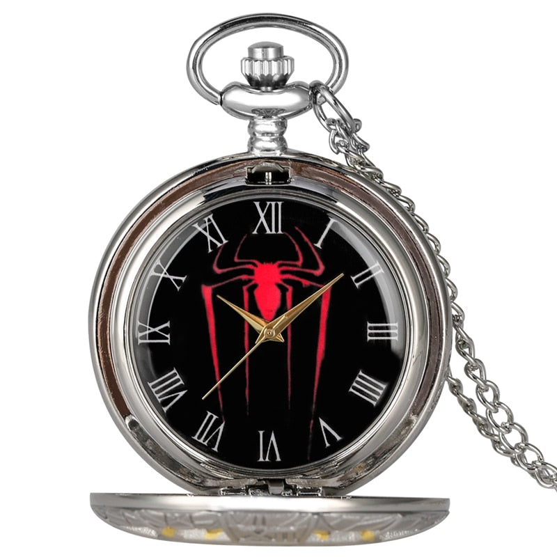 STEAMPUNK POCKET WATCH SILVER SPIDER