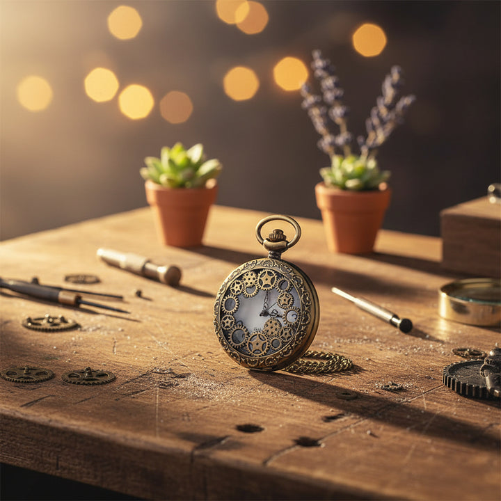 Steampunk Pocket Watch Skeleton Gearing - Pocket Watches