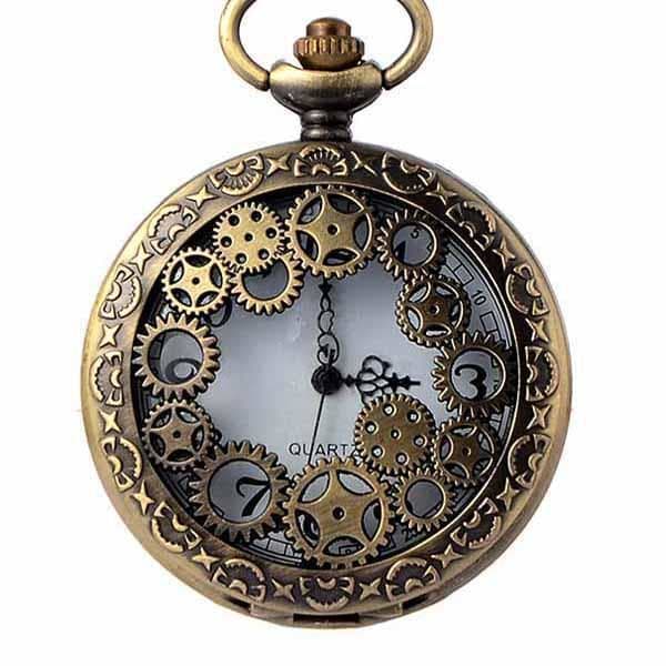 Steampunk Pocket Watch Skeleton Gearing - Pocket Watches