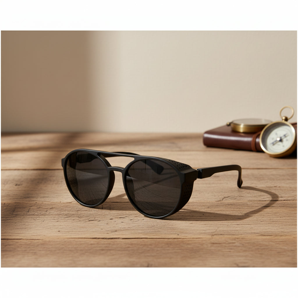 Steampunk Polarized Sunglasses - Black - Steampunk 