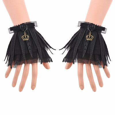 Black Widow Costume Accessories Half Finger Leather Gloves Leather