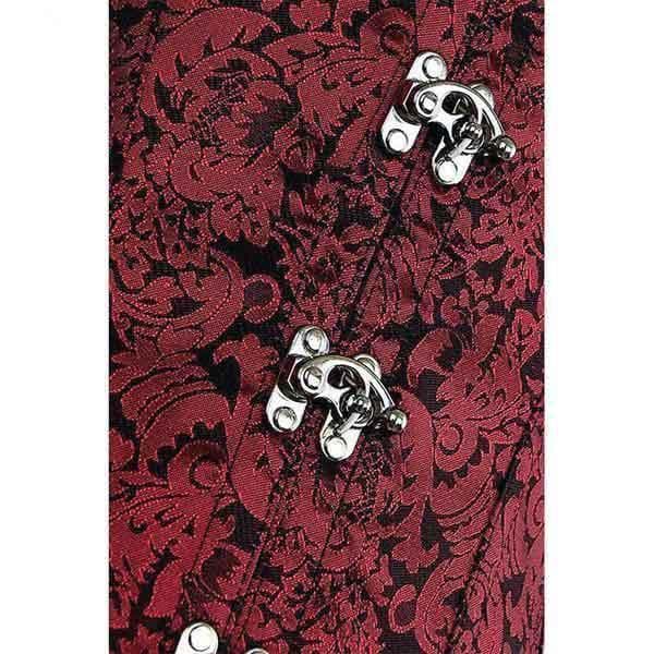 Steampunk Red Brocade Corset - Steampunk Corset