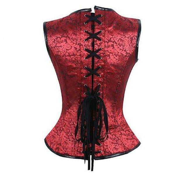 Steampunk Red Brocade Corset - Steampunk Corset