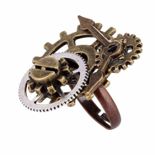 Halloweencostumes.com Antique Steampunk Watch Gears Ring, Brown : Target