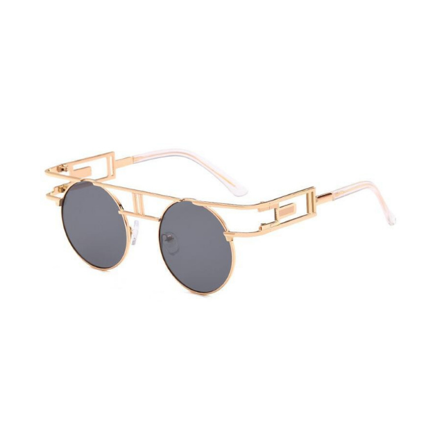 Steampunk Round Metal Sunglasses - Gold - Steampunk 