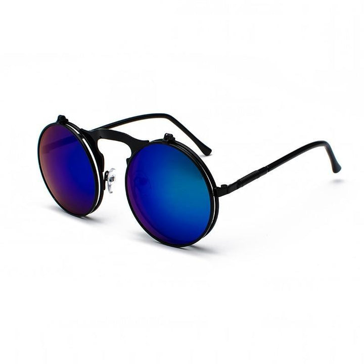 Steampunk Round Sunglasses - Blue-Green / Black - Steampunk 