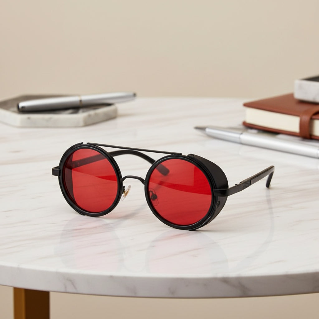 Steampunk Shields Sunglasses - Red - Steampunk Sunglasses
