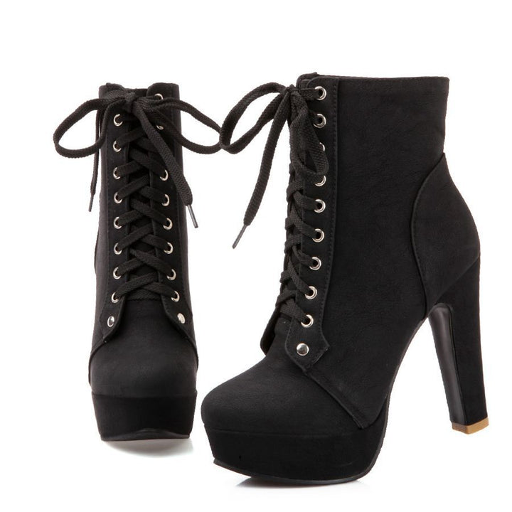 STEAMPUNK STYLE ANKLE BOOTS - BLACK / 3